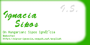 ignacia sipos business card